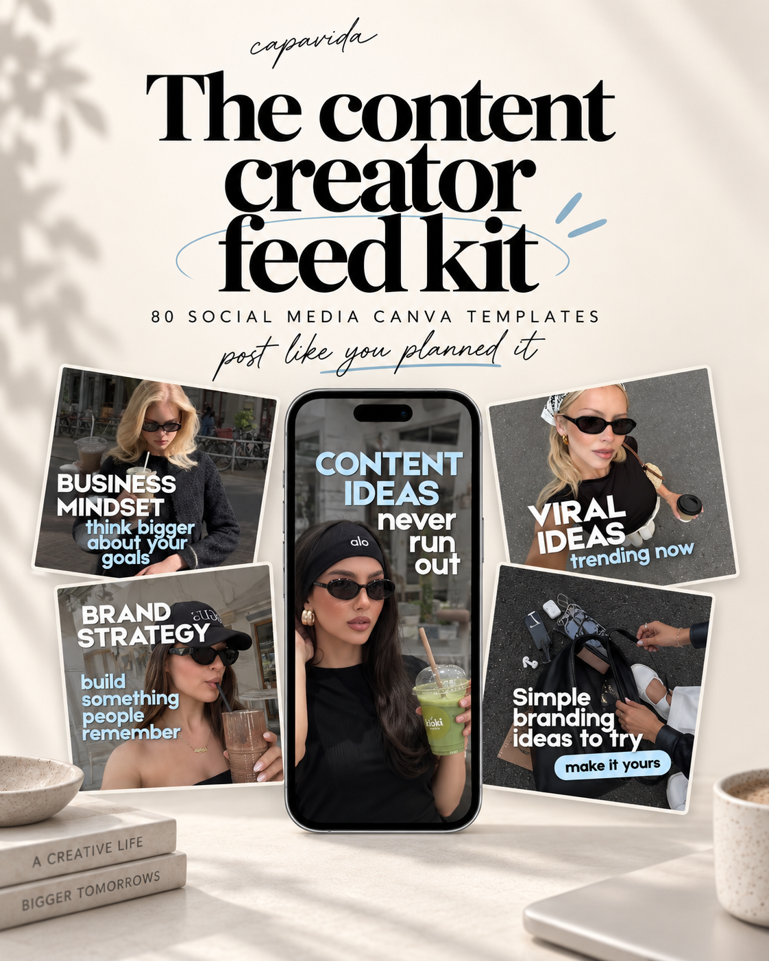 The Content Creator Feed Kit — 80 Social Media Canva Templates